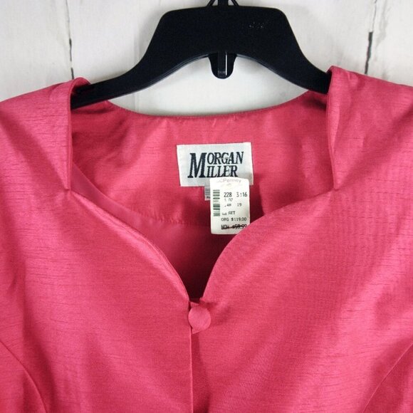 NWT Morgan Miller Womens Size 14 Hot Pink 4 Button Suit Jacket - Picture 3 of 12
